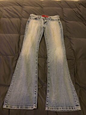 Guess Light Blue Flare Jeans - Women's Wide Leg Denim